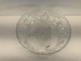 8.5” 3 Footed Crystal Bowl With 8 Pointedsrar Design  - £15.76 GBP