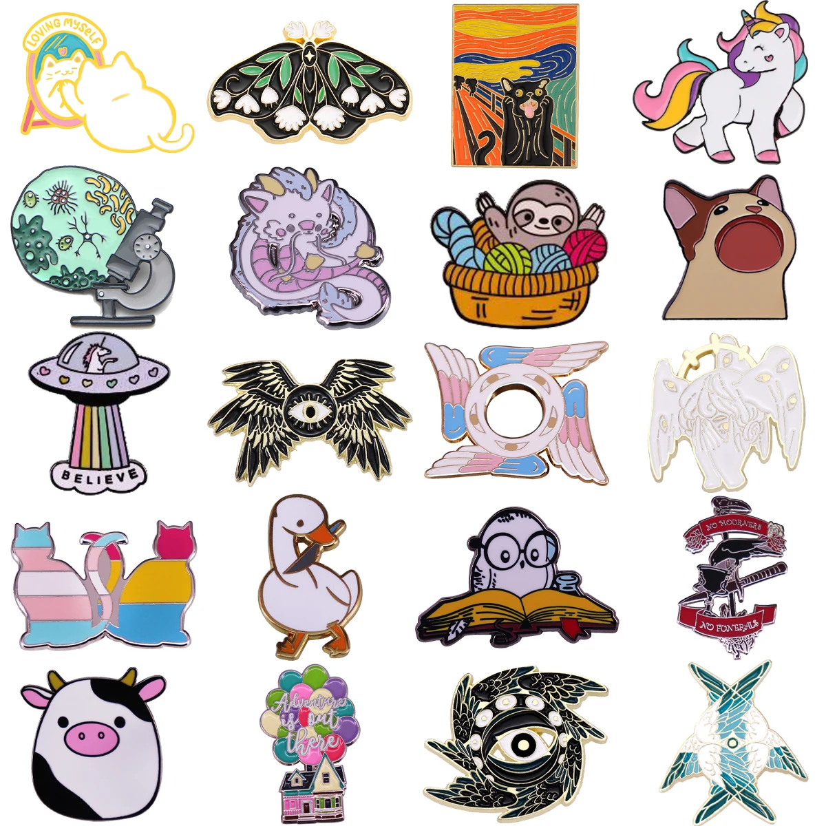 Cute Owl Pin Wings Unicorn Lapel Pins Backpack Handbags Brooches Brooch for - £5.69 GBP+