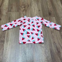 Hanna Andersson Girls Pink Red Watermelon Long Sleeve Rash Guard Size 18-24M - £18.99 GBP