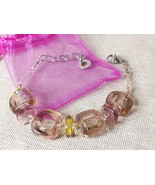 Antica Murrina Pink Square Glass Bead Bracelet - £43.60 GBP