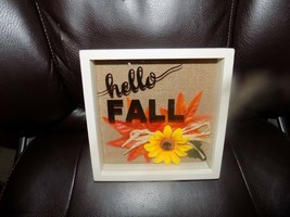 Fall Into Autumn Hello Fall Tabletop Sign NEW - £15.43 GBP