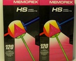  Memorex HS Blank Video Cassettes Lot of 2 VHS 120 High Standard SEALED - $8.90