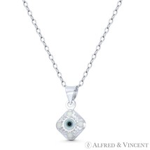 Tiny White Bead Evil Eye Turkish Nazar Luck Charm Pendant in 925 Sterlin... - $12.61+