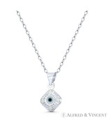 Tiny White Bead Evil Eye Turkish Nazar Luck Charm Pendant in 925 Sterlin... - $273.43 MXN+