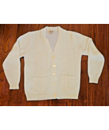 Vintage 60s Sears Button Front Long Sleeve Cable Knit Cardigan Ivory Sz ... - €57,47 EUR