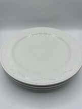 4 Mesa International White 12" Dinner Plate Raised Scrolls Beaded Edge B... - $27.43