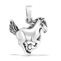 Galloping Freely Noble Horse Stallion Sterling Silver Pendant Charm - £11.83 GBP