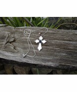 Sterling silver chain necklace, black onyx sterling silver charm. Handmade - $95.00