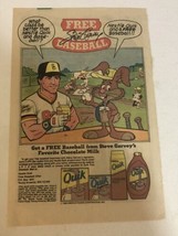 1995 Nestle Quick Chocolate Milk Vintage Print Ad Steve Garvey pa6 - £6.10 GBP