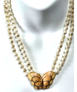 Vintage Signed KJL for AVON Gold-tone Butterfly Double-strand Pearl Necklace