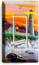 Lighthouse Oc EAN Sunset Sea Shore 1 Gfci Light Switch Wall Plates Room Art Decor - £8.03 GBP