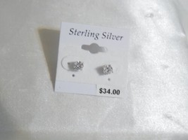 Department Store Sterling Silver Cubic Zirconia Stud Earrings EM112 - £18.79 GBP
