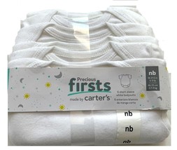 Carter&#39;s Precious Firsts Baby Short-Sleeve Bodysuits 6-Pack (White, New Born) - £7.74 GBP