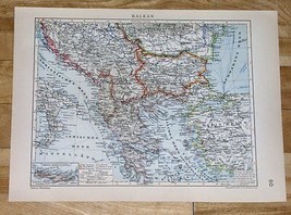 1929 Original Vintage Map Of Balkans Turkey Greece Yugoslavia Bulgaria - £19.58 GBP