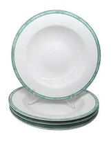 Wolfgang Puck Bistro Spago Green 10&quot; Rimmed Soup Salad Bowls Bundle of 4 - $39.00