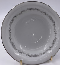 Noritake Crestmont Fruit Dessert (Sauce) Bowl White Gray Floral Trim Dip... - $8.90