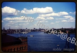 1940s Coming into Port, Shoreline, Stockholm Sweden Kodachrome Slide - £2.77 GBP