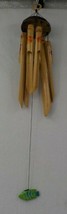 31&quot; Painted Bamboo Chimes Coconut Half Top Hanging Green Fish Calming Sound Nwot - £15.73 GBP