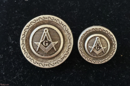 Blazer Jacket buttons circular S&amp;C silver plated Masonic Fremasonry - £22.95 GBP