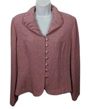 Dorby Size 14 Womens Long Sleeve Lace Blazer Jacket Pink - $11.39