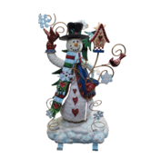 Christmas Snowman Tin Stocking Holder Tabletop Sculpture Collector Grand... - £31.45 GBP