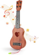 Kids Guitar Ukulele, Musical Instrument For Toddler Ukulele, 4, Brown-Love - £31.07 GBP