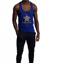 The Athletic Side Of Us Logo Printed Tank Top Blue - $51.00