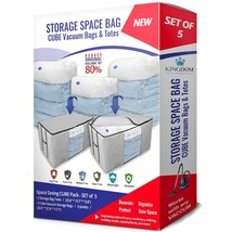 Cube Vacuum Storage Bags, Storage Bag Totes With Reusable Cubic Vacuum Compressi - £37.95 GBP