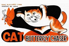 Cat Butterfly Chaser - Art Print - £17.39 GBP+