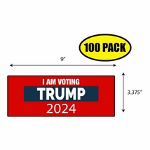 100 Pack 3.37&quot;x 9&quot; I Am Voting Trump 2024 Sticker Decal Gift Maga Trump BS0015 - $85.00