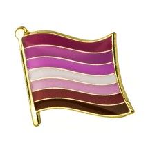 Lesbian Pride Flag Lapel Pin 16mm Lgbt Gay Lgbtq Enamel Hat Tack Badge Waving - £5.49 GBP