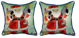 Pair of Betsy Drake Santa Large Pillows 18 Inch x 18 Inch - £71.21 GBP