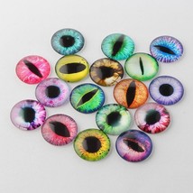 Eye Cabochons Dragon Eye Flat Back 20mm Circle Glass Domed Flatbacks Rou... - £4.75 GBP