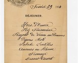  Cook&#39;s Nile Service Dahabeah SERPAIS Dejeuner Menu February 29 1904 C&amp;S... - $470.25