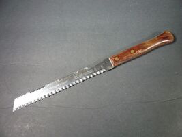 Vtg Gebr. Weyersberg "Especially for Frozen Food" Wood &amp; Brass Handle Ge... - $22.00