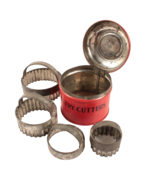 Vtg 1950 Pastry Cutters Set Tala CHERRY RED Hinged Lid 4 Nesting Cutters... - $46.74