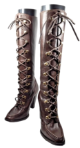 SIZE 5.5 Women High Heel Boot Brown Michael MICHAEL KORS Knee High Leath... - $60.00