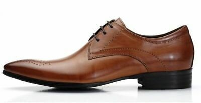 Handmade Men's Genuine Leather Oxford Brogue Wingtip Wedding Dress Lace Up Shoes