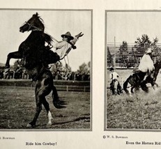 1921 Ride Him Cowboy Hot Foot Photo Print Round Up Bucking Rodeo DWN8C - £23.80 GBP