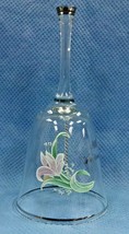 Fenton Crystal 25th Anniversary Bell Pink Lily Flowers W/ Silver Rim Letters Tag - $19.99