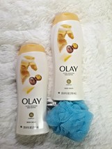 2 Olay Ultra Moisture - Shea Butter B3 Complex Body Wash 23.6 fl oz. ~ FREE POUF - £11.46 GBP