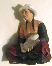Native American Indian &quot;Woman Sitting&quot; Handpainted Art Pottery, Sculptur... - $249.99