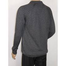 Men's Sweater Knit By BRANGO Turkey Polo Neck Cotton Blend 21228 Charcoal Gray image 9