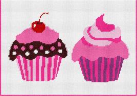 Pepita Needlepoint Canvas: Pink Cupcakes, 10&quot; x 7&quot; - $50.00+