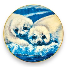 Vintage Plate, Snow Babies Baby Seals Plate Canadian Harp Seals Wall Art - £21.70 GBP