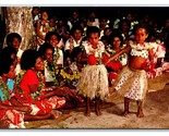 Young Dancers Karalevu Beach Hotel Fiji South Pacific UNP Chrome Postcar... - $4.42