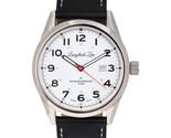 Longitude Zero RAILROAD APPROVED Stainless Steel Watch Black Leather - £153.35 GBP