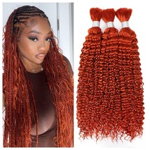 Deep Wave Ginger Human Hair Bulk for Braiding No Weft 100% Human Hair Ex... - $64.92+