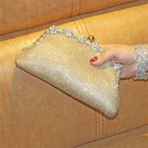 Women&#39;s Crystal Clutch Purse and Handbag Silver Diamond Evening Clutch Bag for W - £38.47 GBP