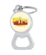 New York City Watercolor Bottle Opener Keychain - Metal Beer Bar Tool Ke... - $199.34 MXN